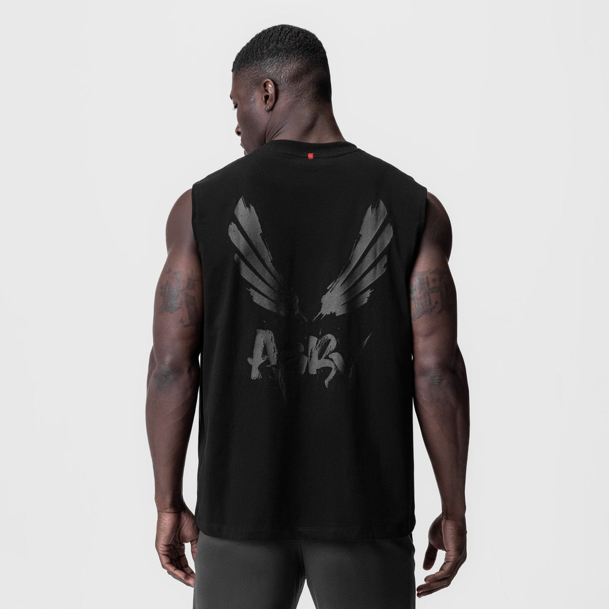 0807. Tech Essential™ Relaxed Cutoff - Black/Black "Brush Wings/ASRV" | ASRV