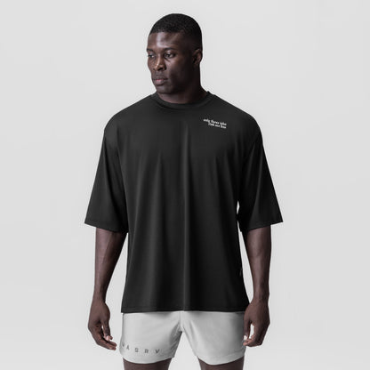 0841. 3D-Lite® 2.0 Lycra® 3/4-Sleeve Oversized Tee - Black "Brush Wing | ASRV