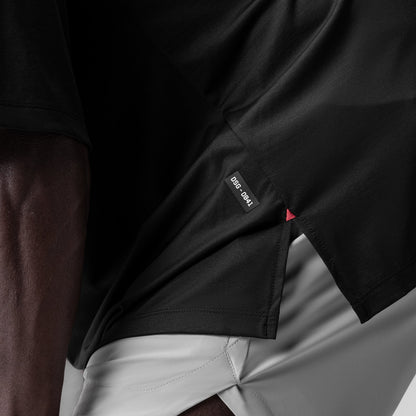 0841. 3D-Lite® 2.0 Lycra® 3/4-Sleeve Oversized Tee - Black "Brush Wing | ASRV