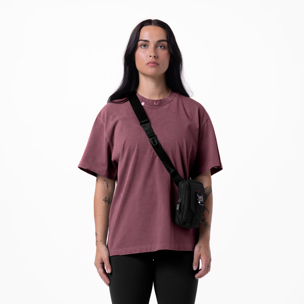 0797. Tech Essential™ Relaxed Tee - Faded Crimson | ASRV