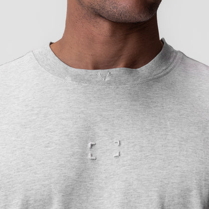 0797. Tech Essential™ Relaxed Tee - Heather Grey "Space Bracket" | ASRV