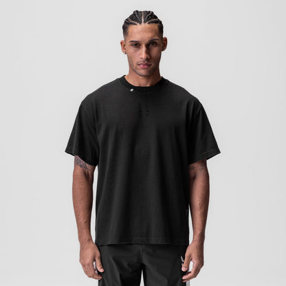 0797. Tech Essential™ Relaxed Tee - Black "Space Bracket" | ASRV