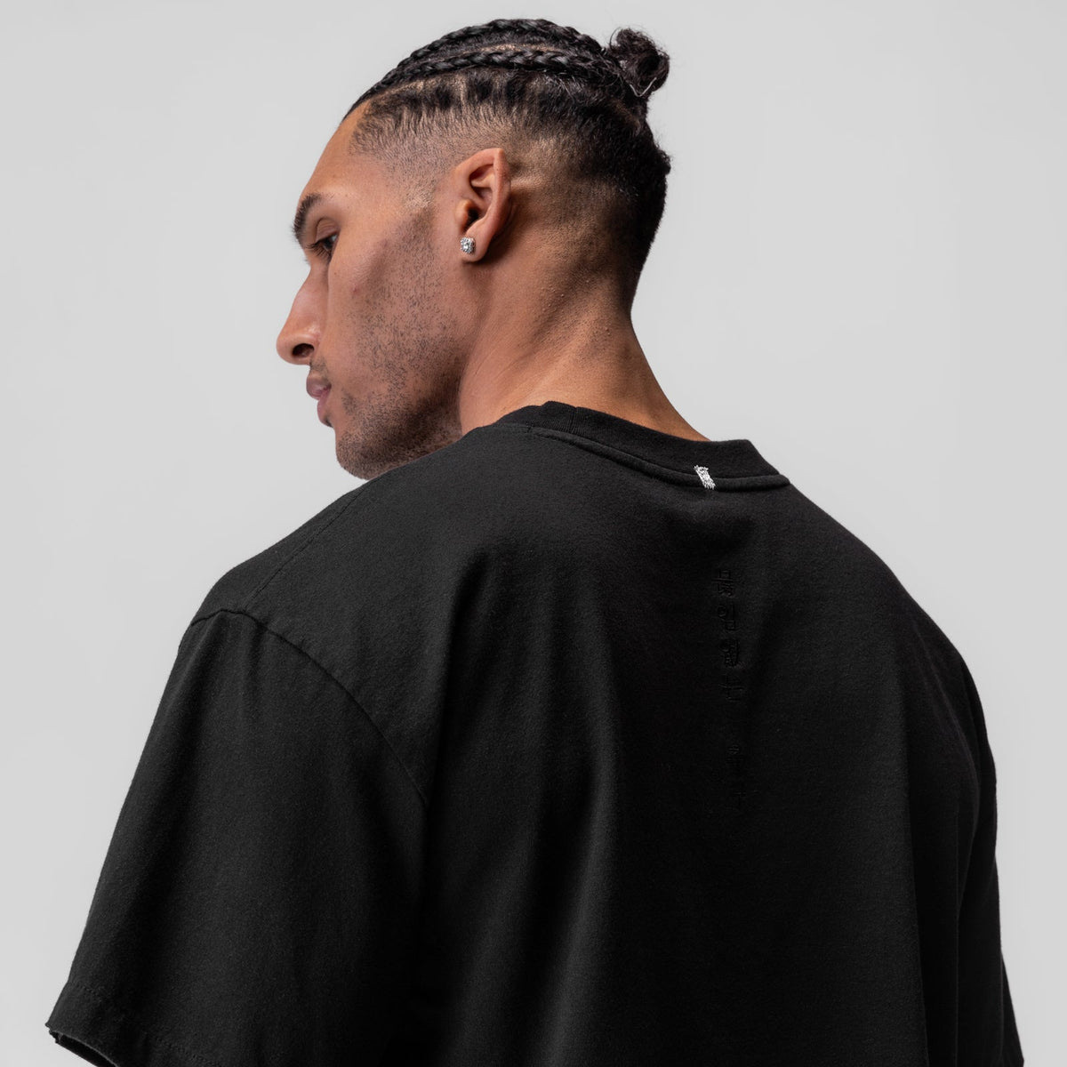 0797. Tech Essential™ Relaxed Tee - Black "Space Bracket" | ASRV