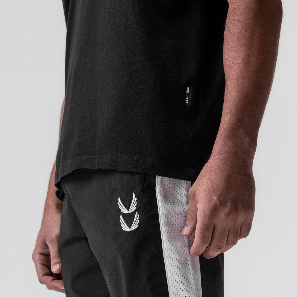 0797. Tech Essential™ Relaxed Tee - Black "Space Bracket" | ASRV