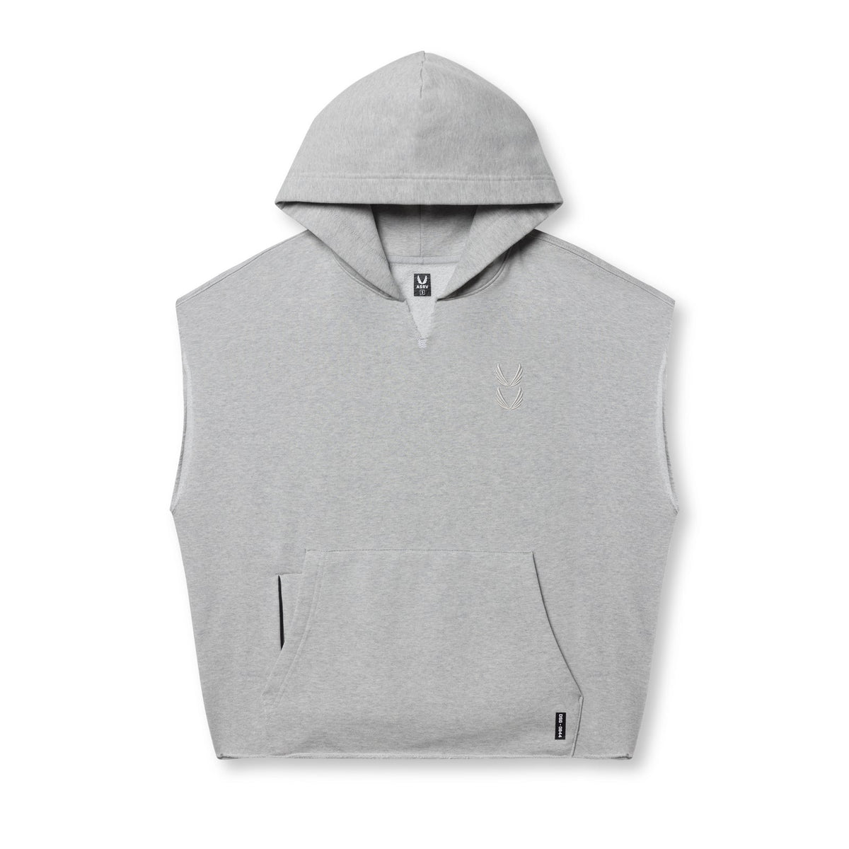 0844. Tech Essential™ Raw Hem Cutoff Hoodie - Heather Grey | ASRV