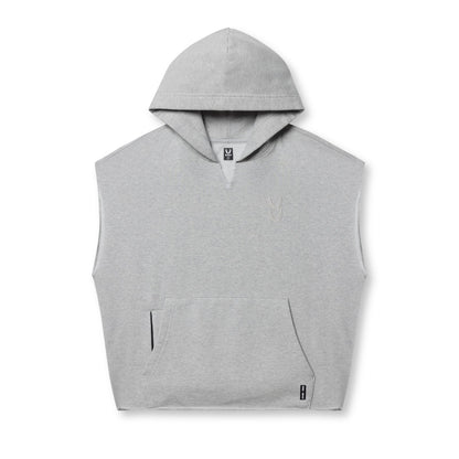 0844. Tech Essential™ Raw Hem Cutoff Hoodie - Heather Grey | ASRV