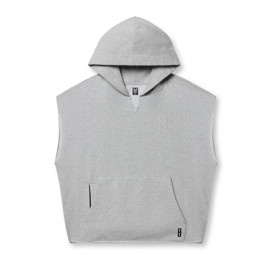 0844. Tech Essential™ Raw Hem Cutoff Hoodie - Heather Grey | ASRV