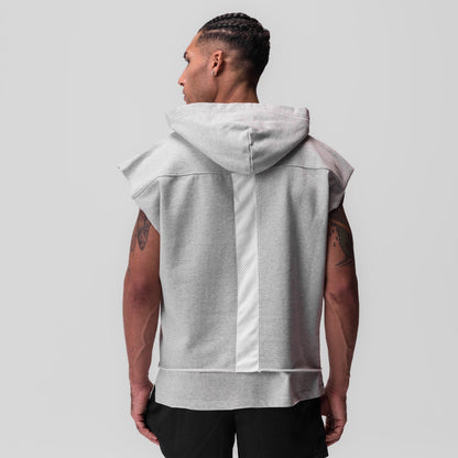 0844. Tech Essential™ Raw Hem Cutoff Hoodie - Heather Grey | ASRV