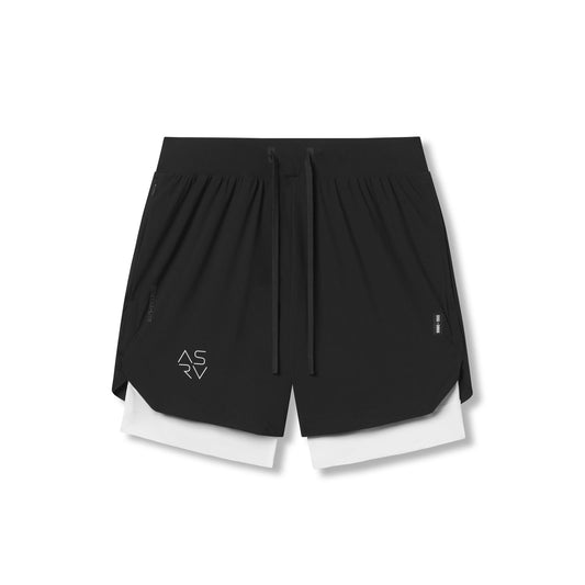 0866. Tetra-Lite® 7" Liner Short - Black "Cyber"/White | ASRV