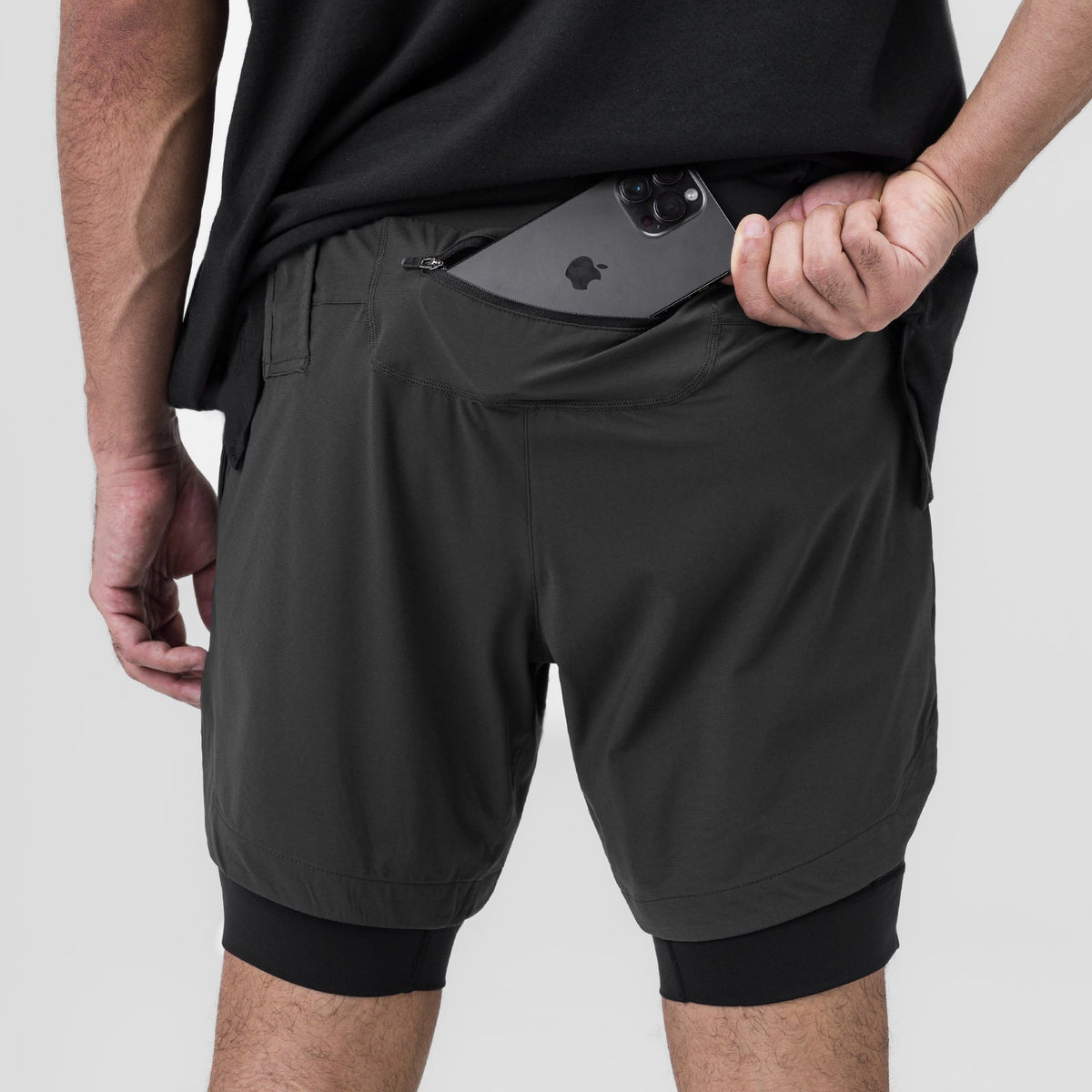 0866. Tetra-Lite® 7" Liner Short - Space Grey "ASRV"/Black | ASRV