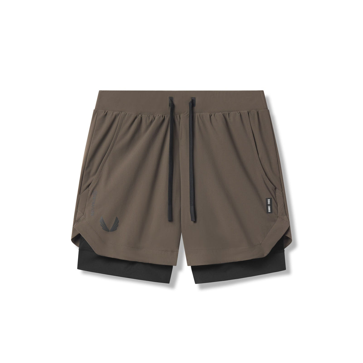 0865. Tetra-Lite® 5" Liner Short - Deep Taupe "Wings"/Black | ASRV