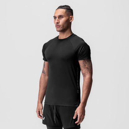 0918. AeroSilver® Fitted Tee - Black "OTWR" | ASRV