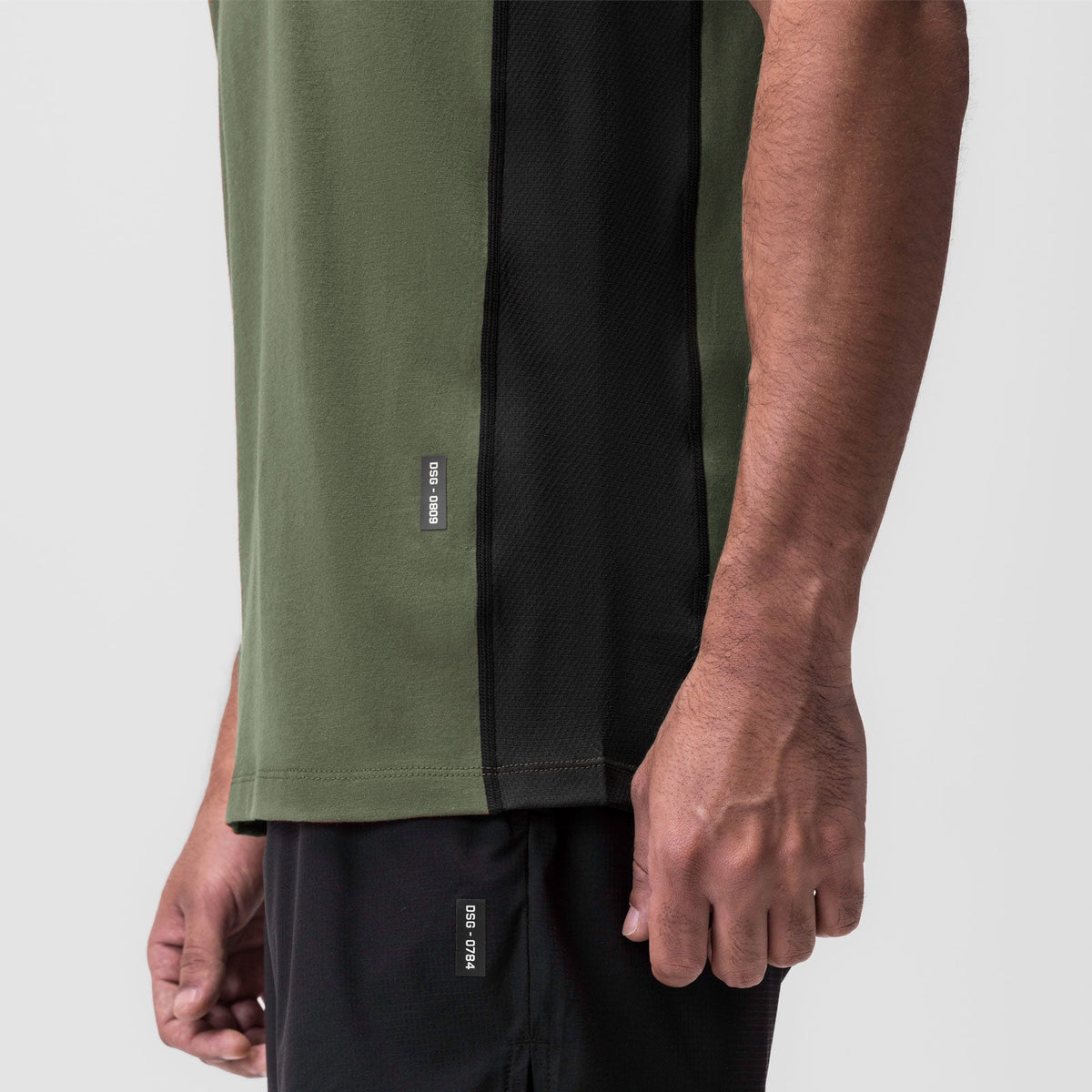 0809. Supima® Mesh Panel Training Singlet - Olive | ASRV