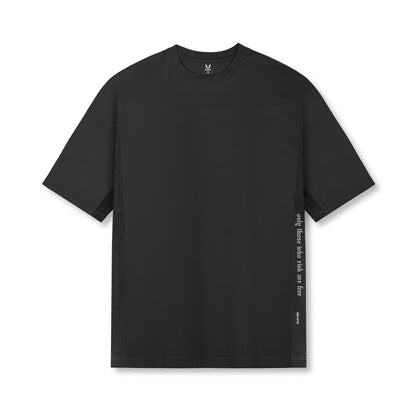 0779. Supima® Mesh Panel Oversized Tee - Dusk Black | ASRV