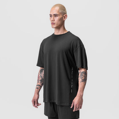 0779. Supima® Mesh Panel Oversized Tee - Dusk Black | ASRV