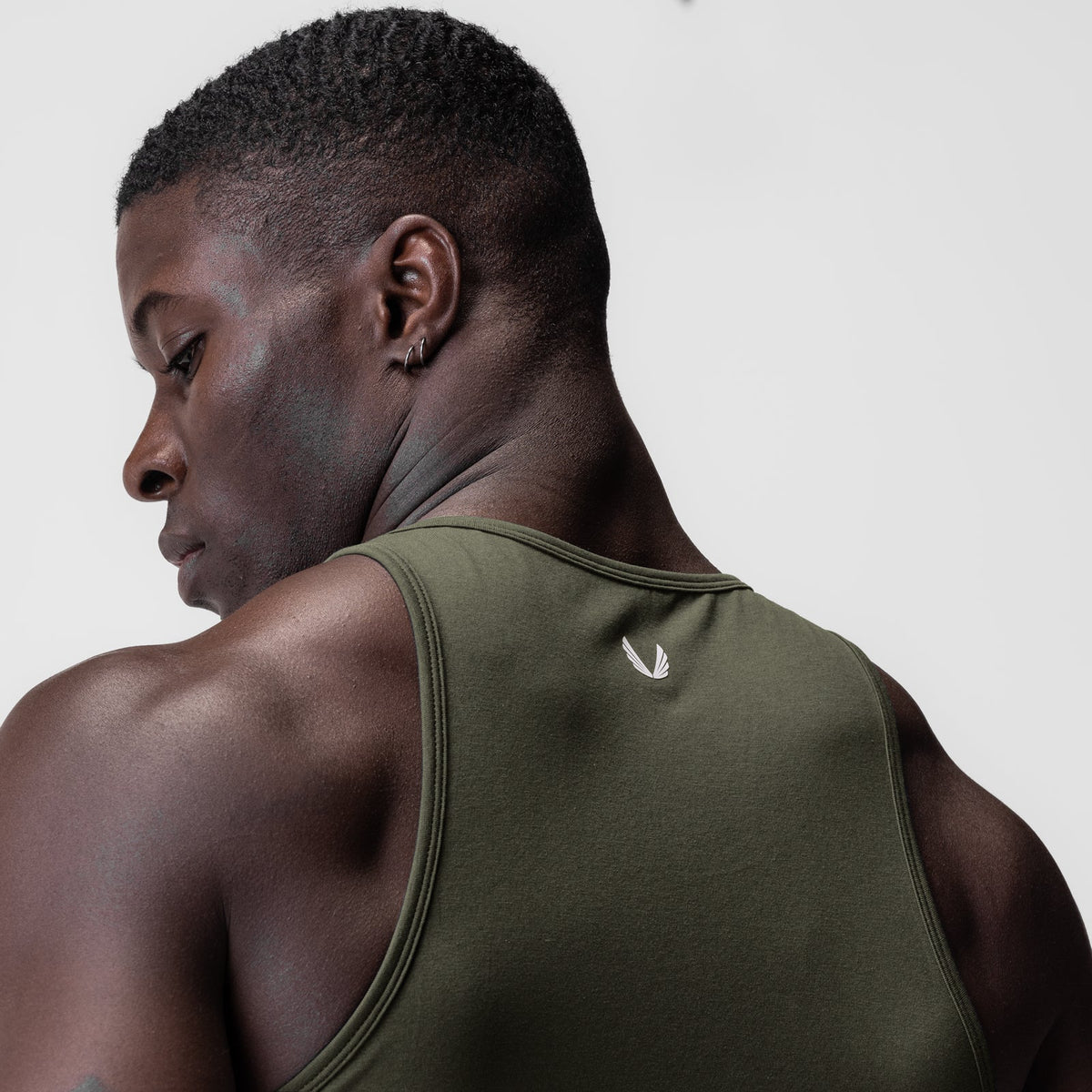 0924. Supima® Essential Slim Tank - Olive | ASRV