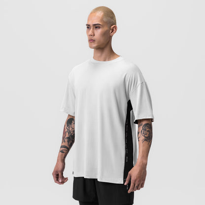 0779. Supima® Mesh Panel Oversized Tee - White | ASRV