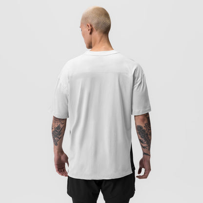 0779. Supima® Mesh Panel Oversized Tee - White | ASRV