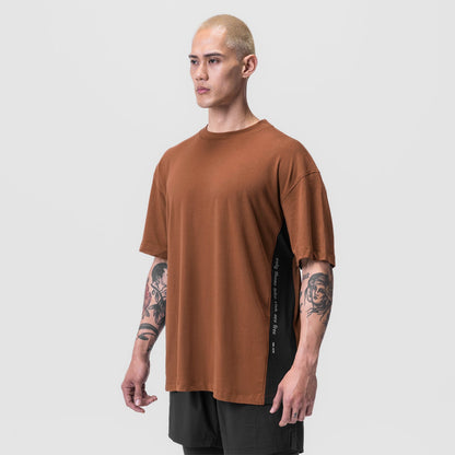 0779. Supima® Mesh Panel Oversized Tee - Rust | ASRV