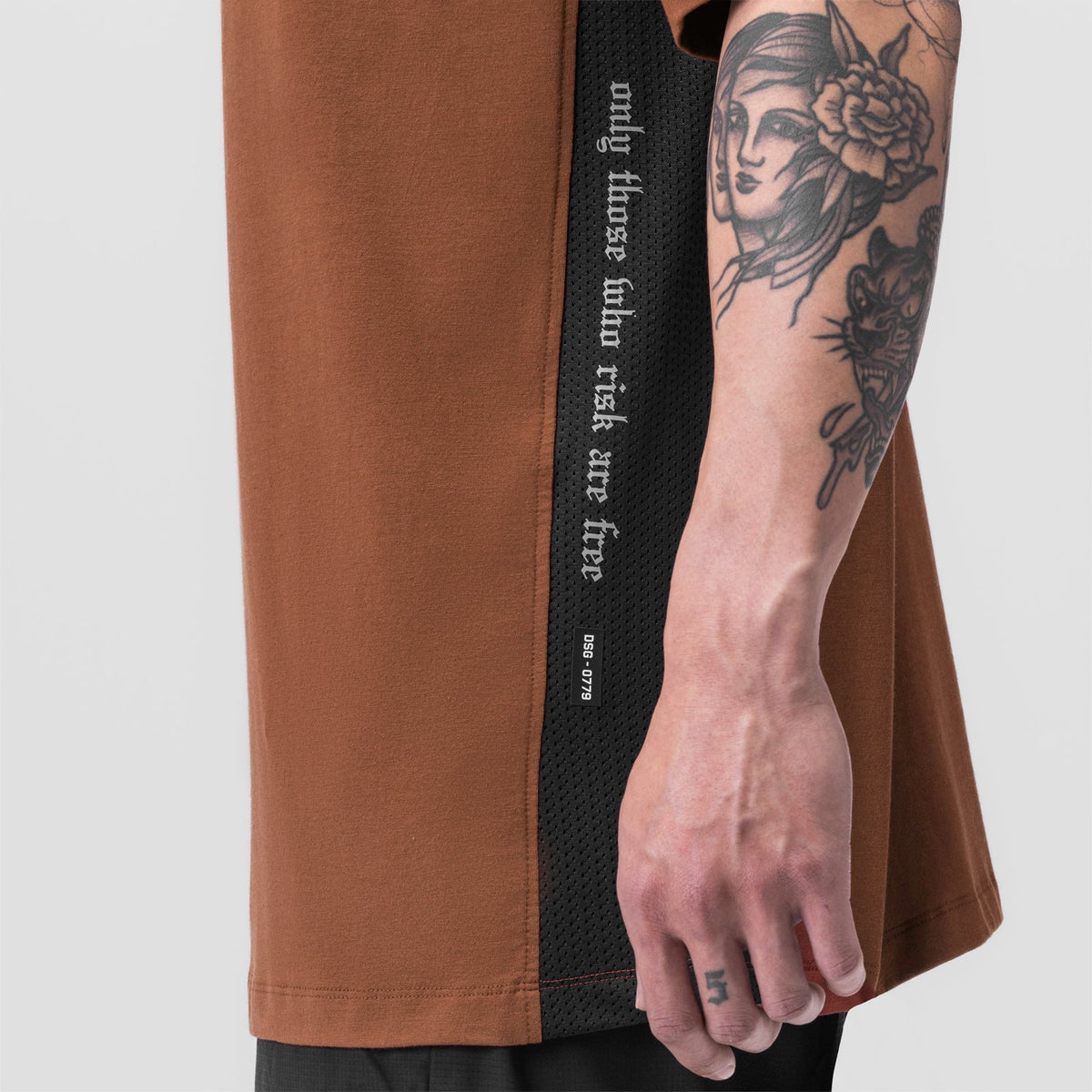 0779. Supima® Mesh Panel Oversized Tee - Rust | ASRV