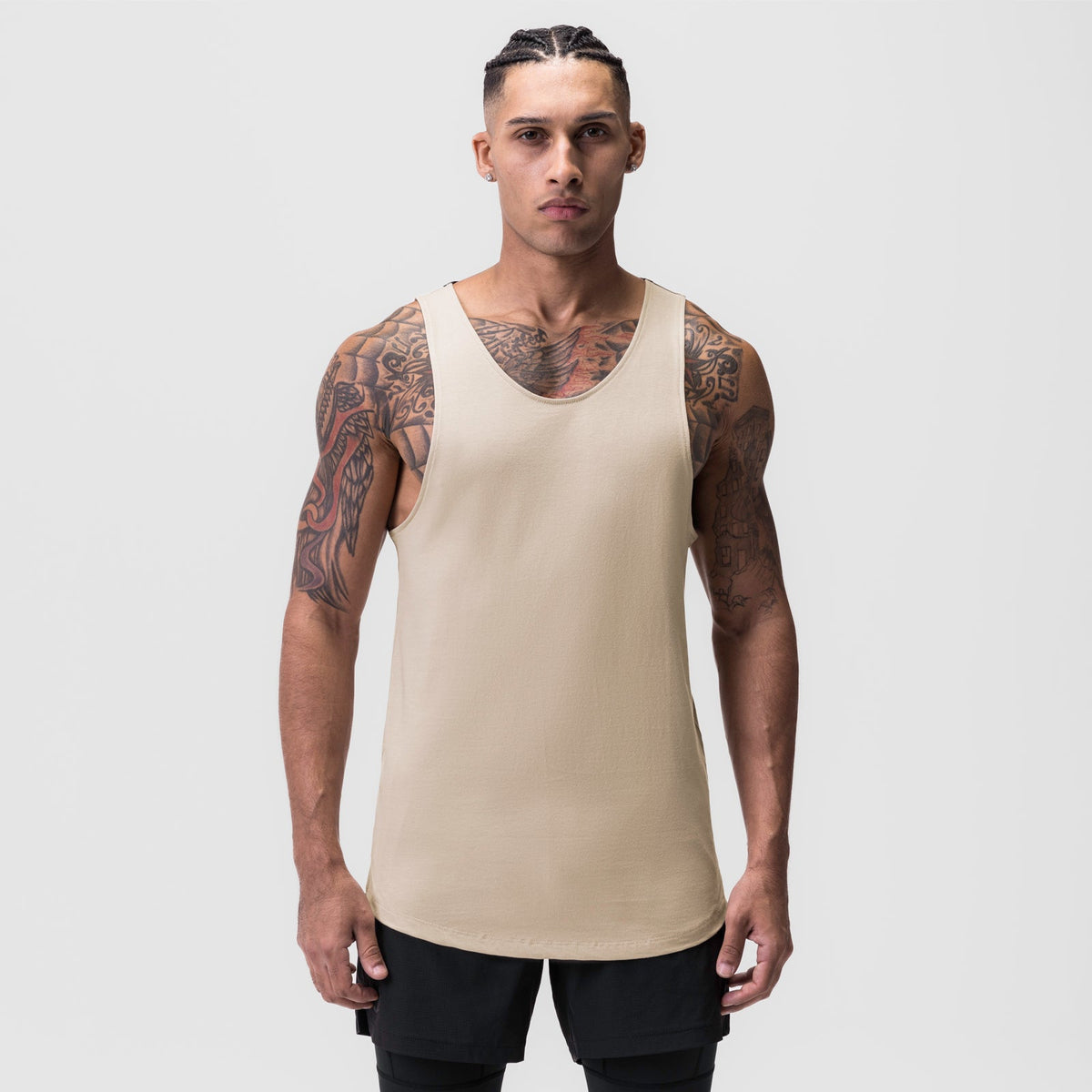 0808. Supima® Vented Tank - Beige | ASRV