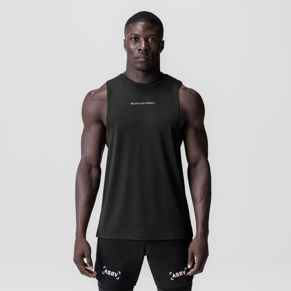 0837. 3D-Lite® 2.0 Lycra® Muscle Tank - Black "RP" | ASRV