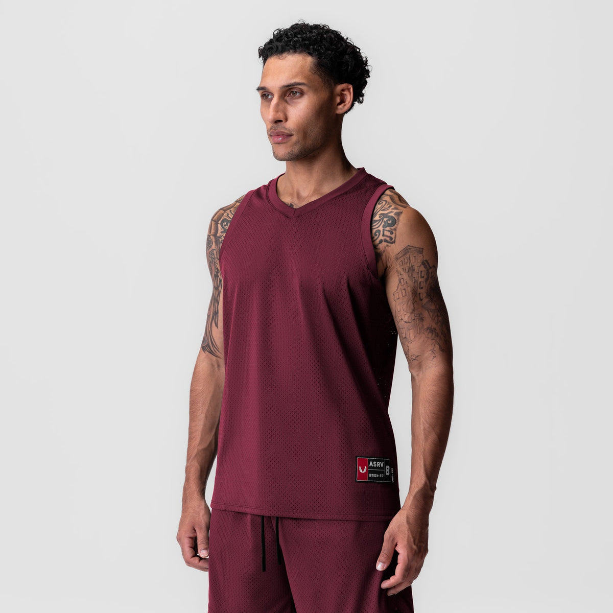 0990. Ion-Mesh Basketball Jersey - Crimson | ASRV