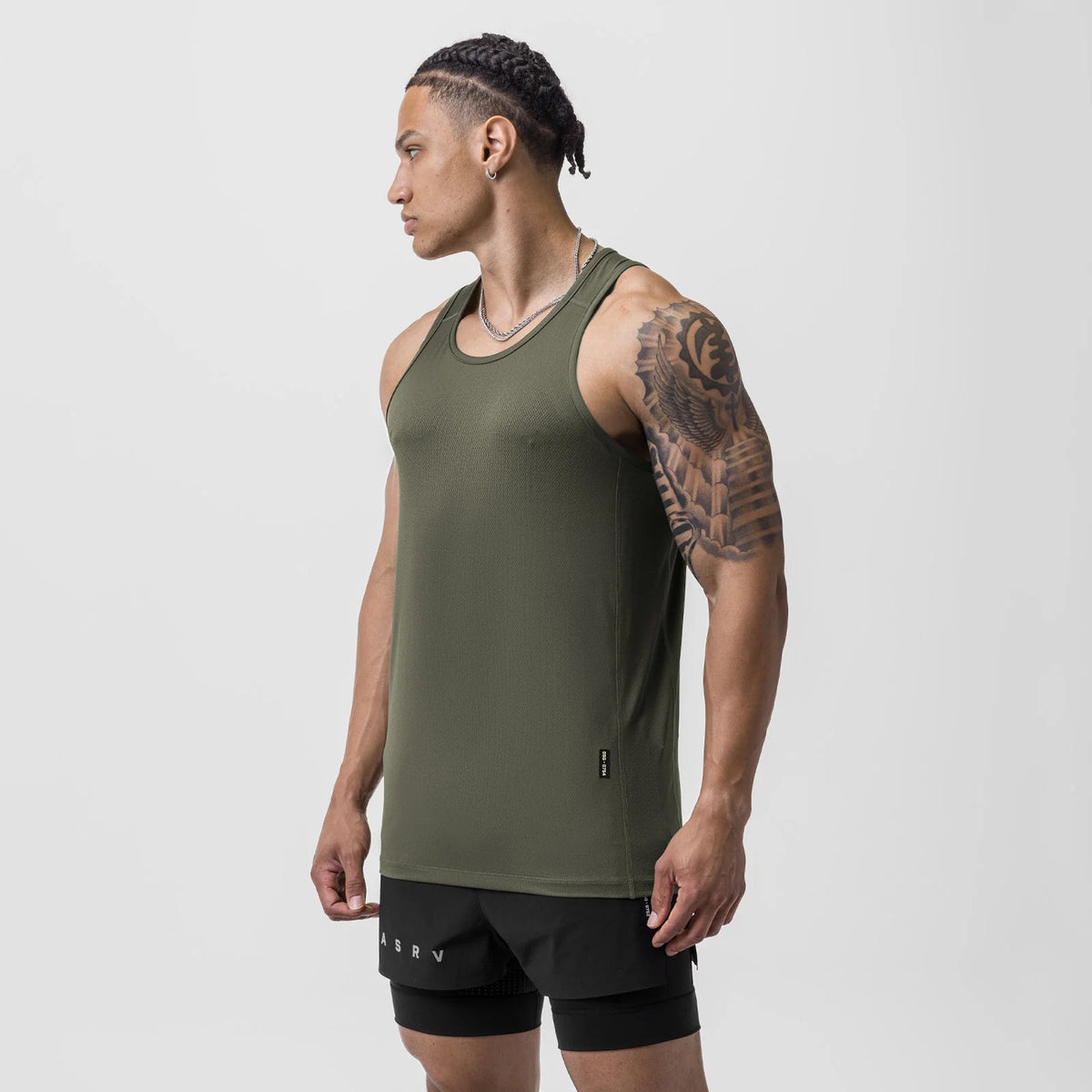 0754. AeroSilver® Training Singlet - Olive | ASRV