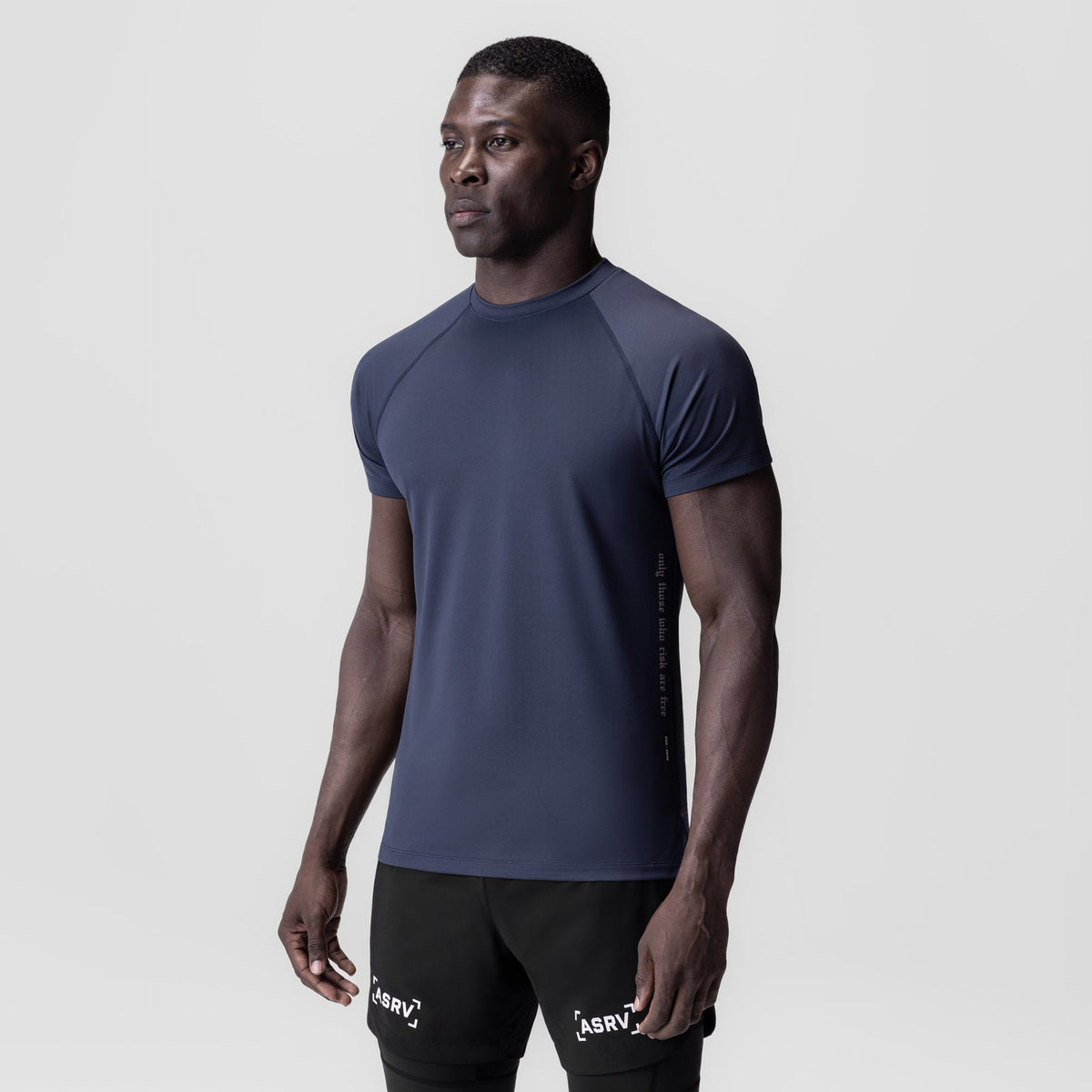 0839. 3D-Lite® 2.0 Lycra® Fitted Tee - Navy "OTWR" | ASRV