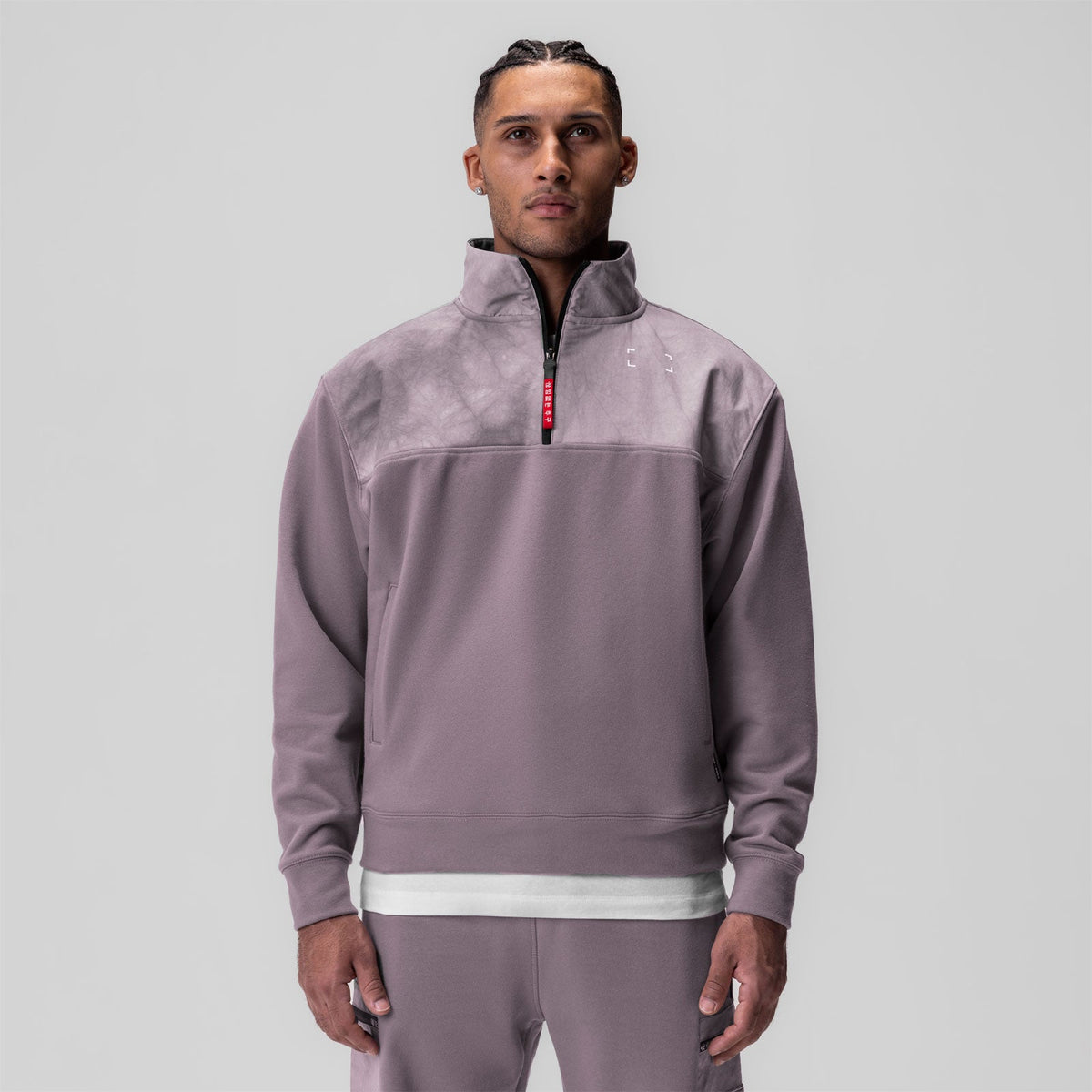 0903. Tech-Terry™ Paneled Quarter Zip - Moonscape "Wave Dye" | ASRV