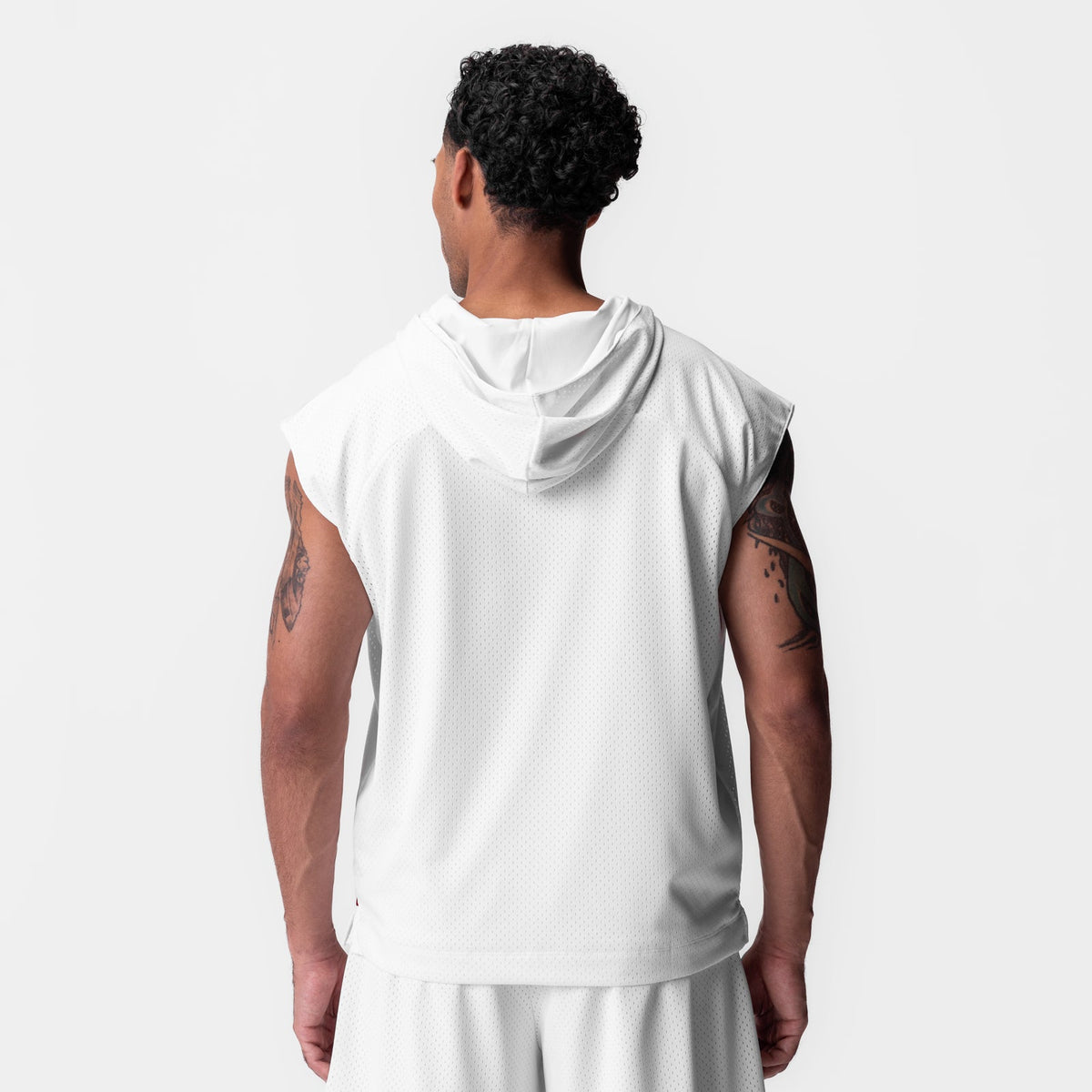 0983. Reversible 2-in-1 Cutoff Hoodie - White | ASRV