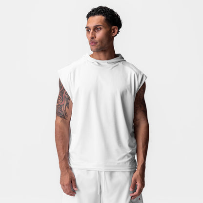 0983. Reversible 2-in-1 Cutoff Hoodie - White | ASRV