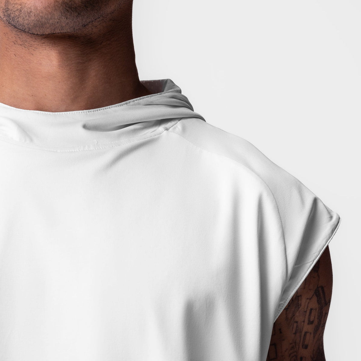 0983. Reversible 2-in-1 Cutoff Hoodie - White | ASRV