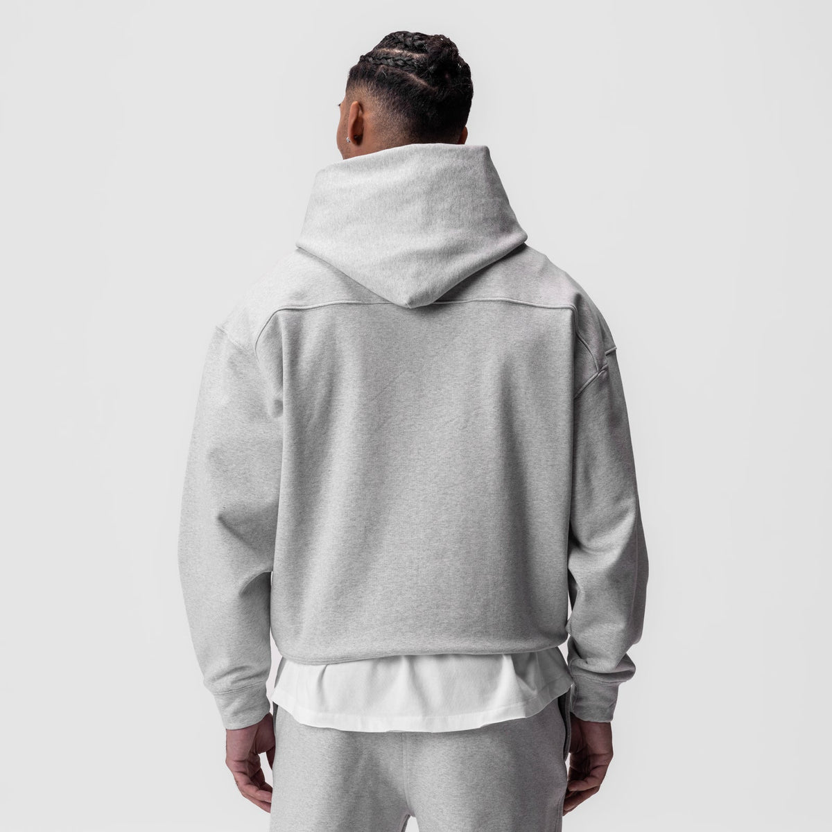 0648. Tech-Terry™ Hoodie - Heather Grey "Space Bracket" | ASRV