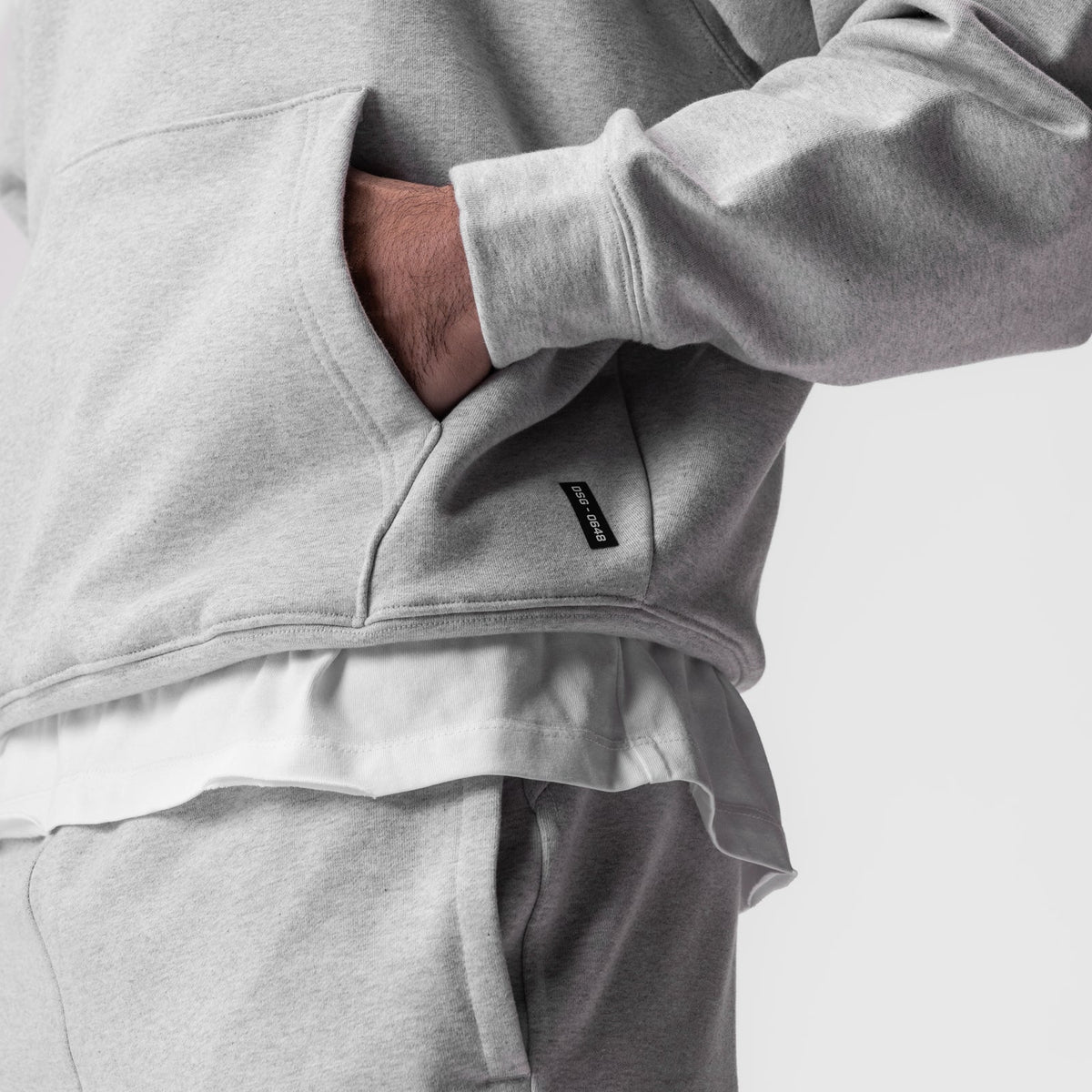 0648. Tech-Terry™ Hoodie - Heather Grey "Space Bracket" | ASRV