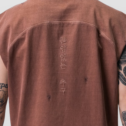 0799. Tech Essential™ Cutoff Hoodie - Faded Brick | ASRV