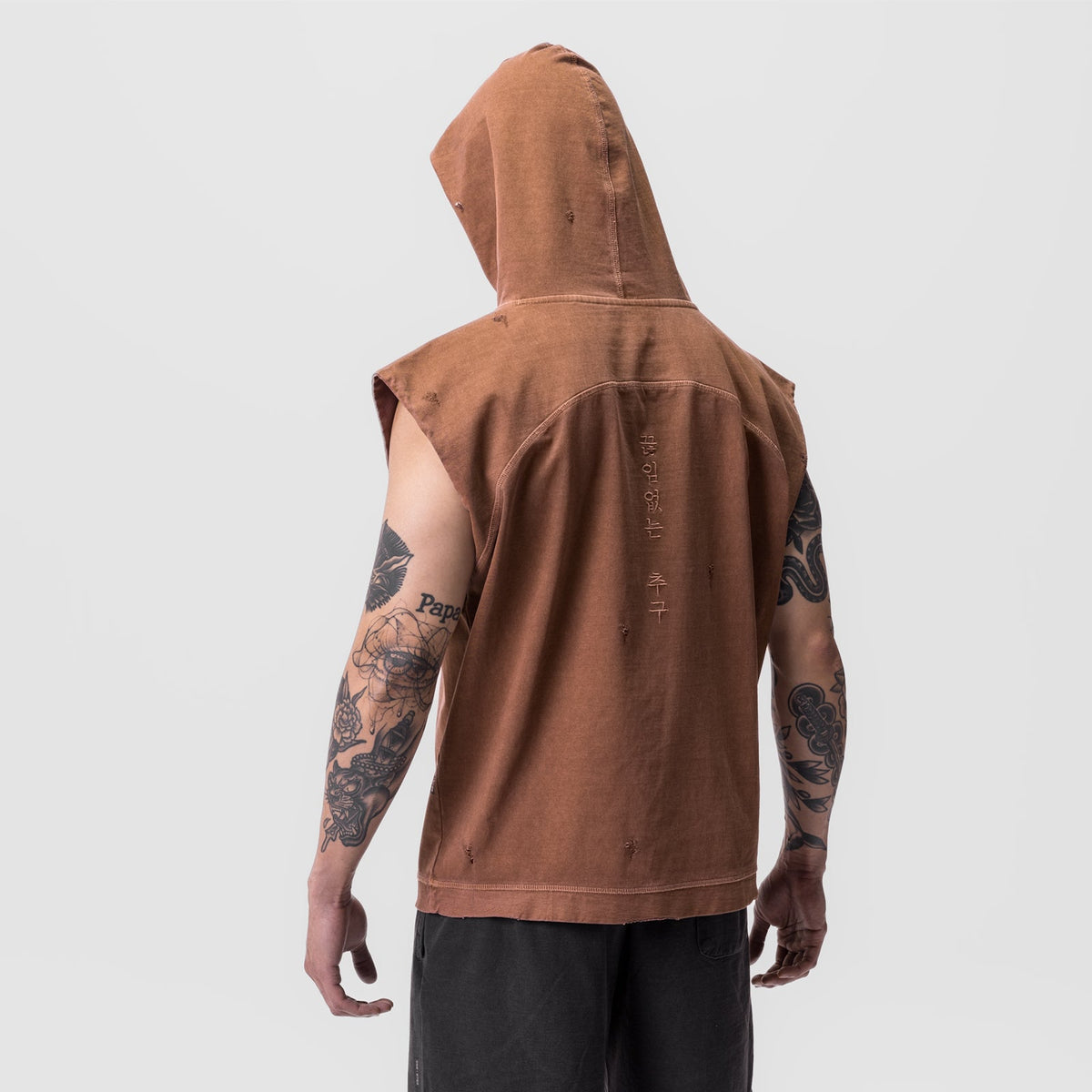 0799. Tech Essential™ Cutoff Hoodie - Faded Rust | ASRV
