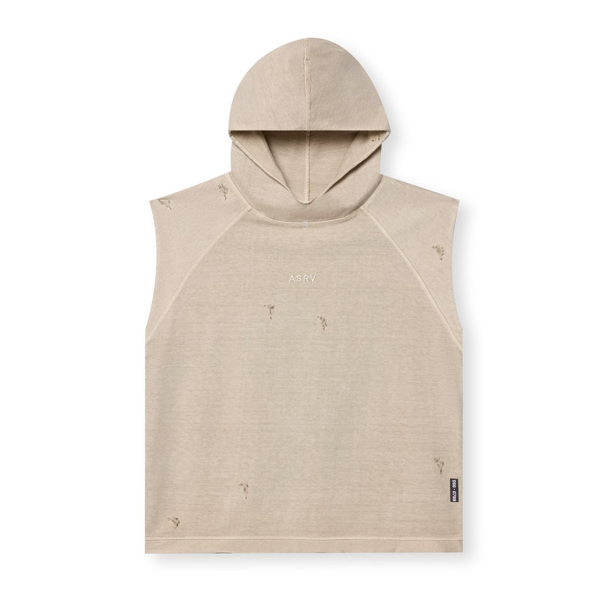 0799. Tech Essential™ Cutoff Hoodie - Faded Beige | ASRV