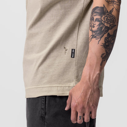 0799. Tech Essential™ Cutoff Hoodie - Faded Beige | ASRV