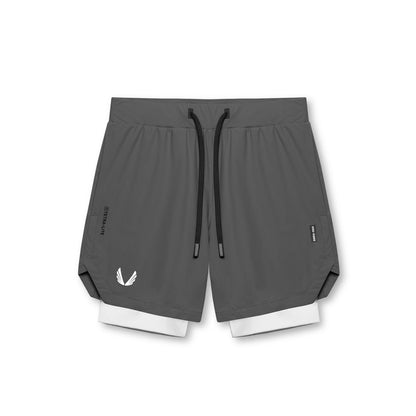 0866. Tetra-Lite® 7" Liner Short - Space Grey / White / White "Wings" | ASRV