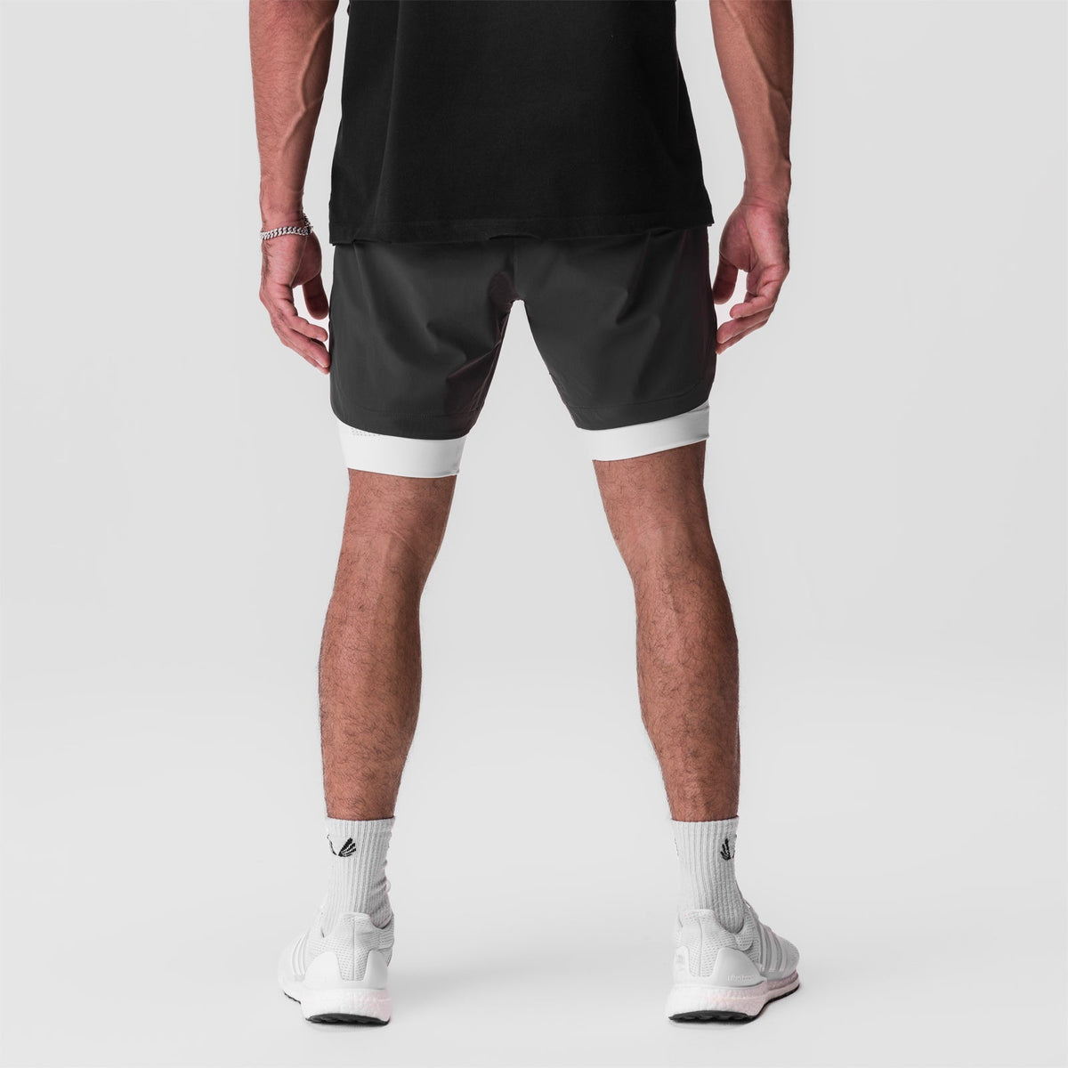 0866. Tetra-Lite® 7" Liner Short - Space Grey / White / White "Wings" | ASRV
