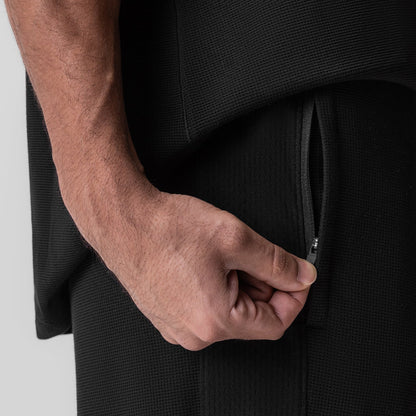 0957. Waffle Knit Relaxed Sweatpant - Black/Black | ASRV