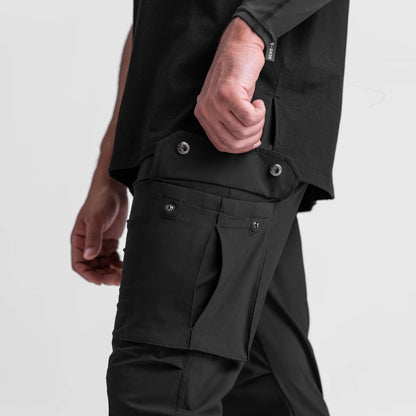 0437. Tetra-Lite® Cargo High Rib Jogger - Black | ASRV