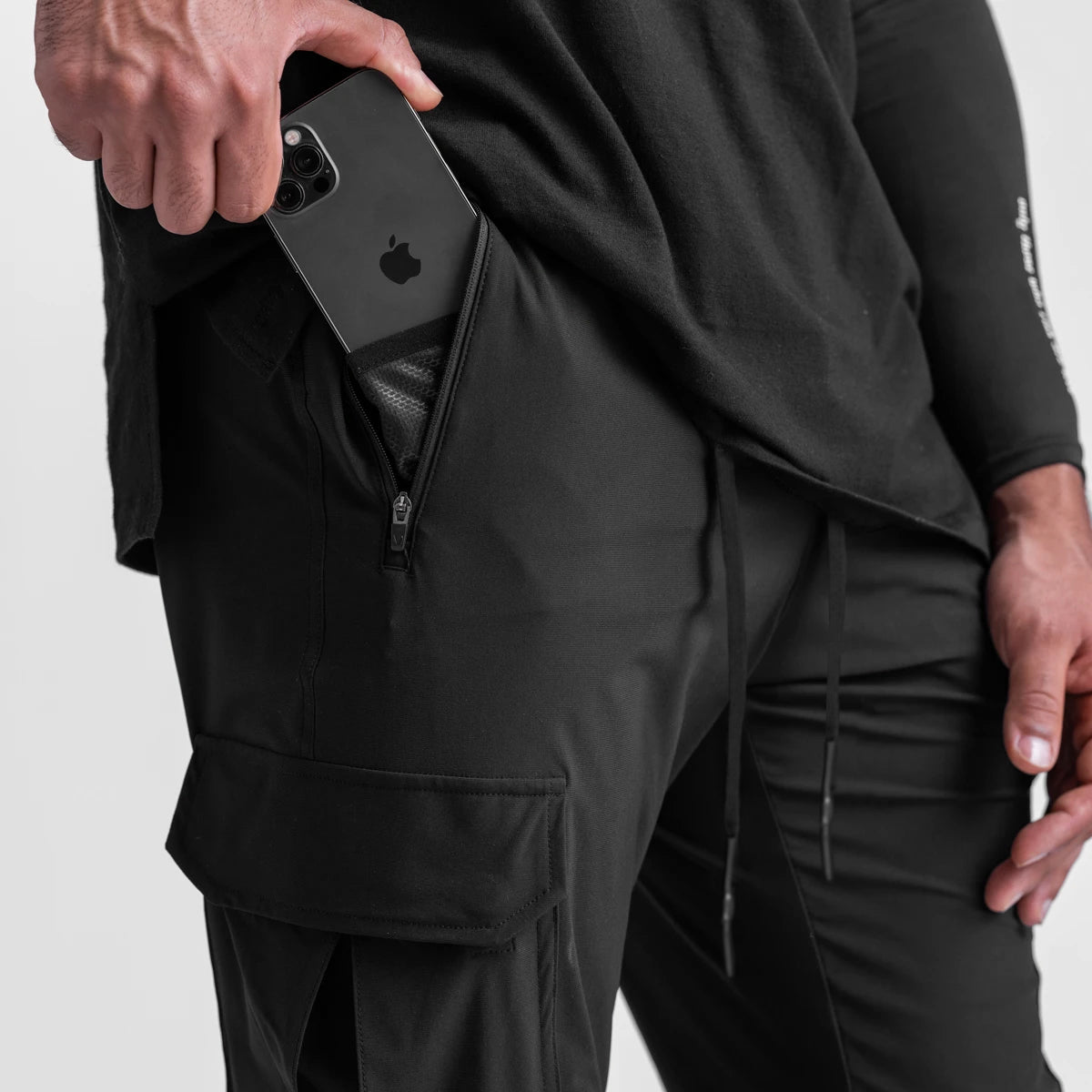 0437. Tetra-Lite® Cargo High Rib Jogger - Black | ASRV