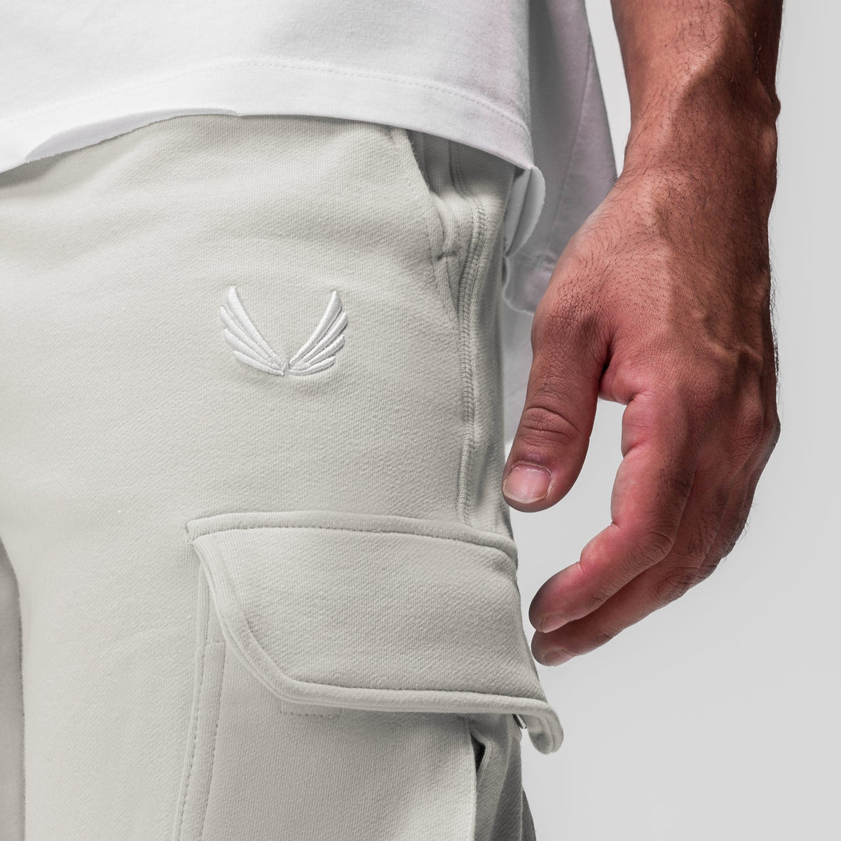 0654. Tech-Terry™ Cargo High Rib Jogger - Stone | ASRV