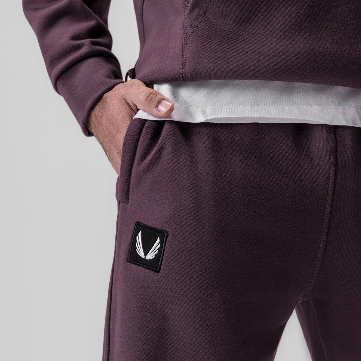 0655. Tech-Terry™ Oversized Sweats - Deep Purple "Patch" | ASRV