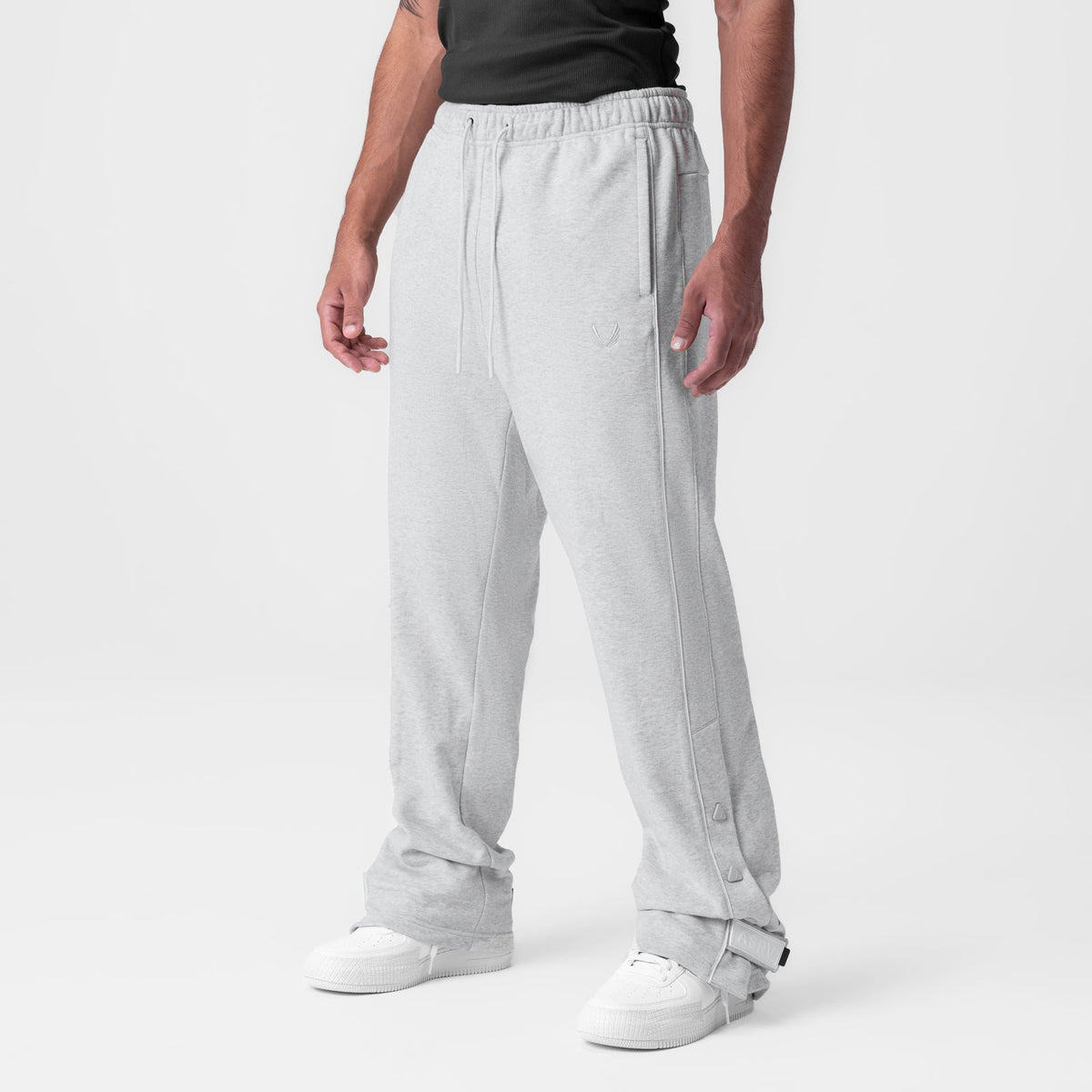 0998. Herringbone Terry Snap Button Sweats - Heather Grey | ASRV