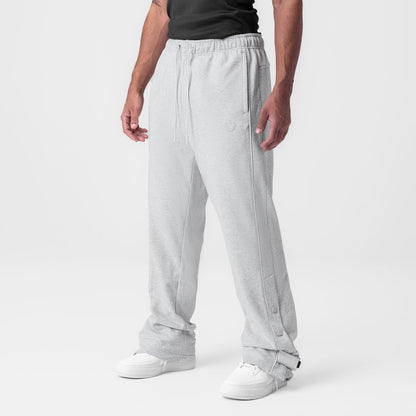 0998. Herringbone Terry Snap Button Sweats - Heather Grey | ASRV