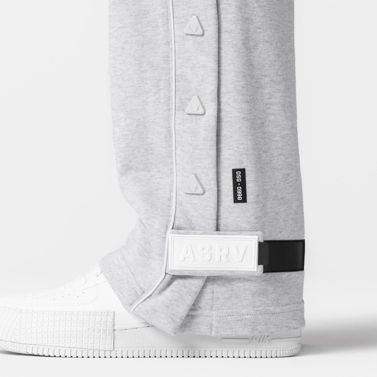 0998. Herringbone Terry Snap Button Sweats - Heather Grey | ASRV