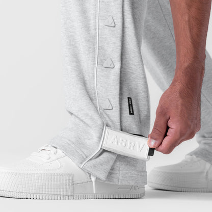 0998. Herringbone Terry Snap Button Sweats - Heather Grey | ASRV